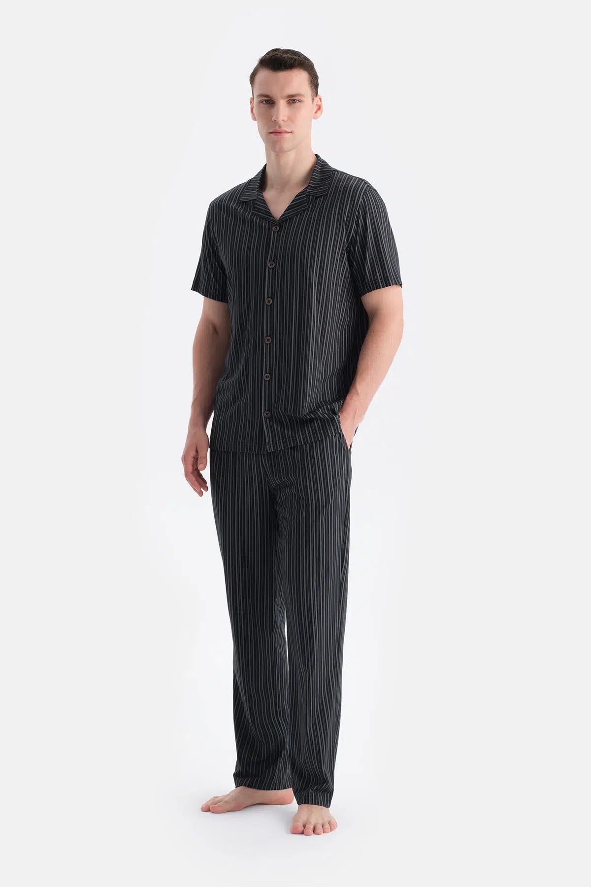 Multicolor Çizgili Gömlek Pantolon Takım