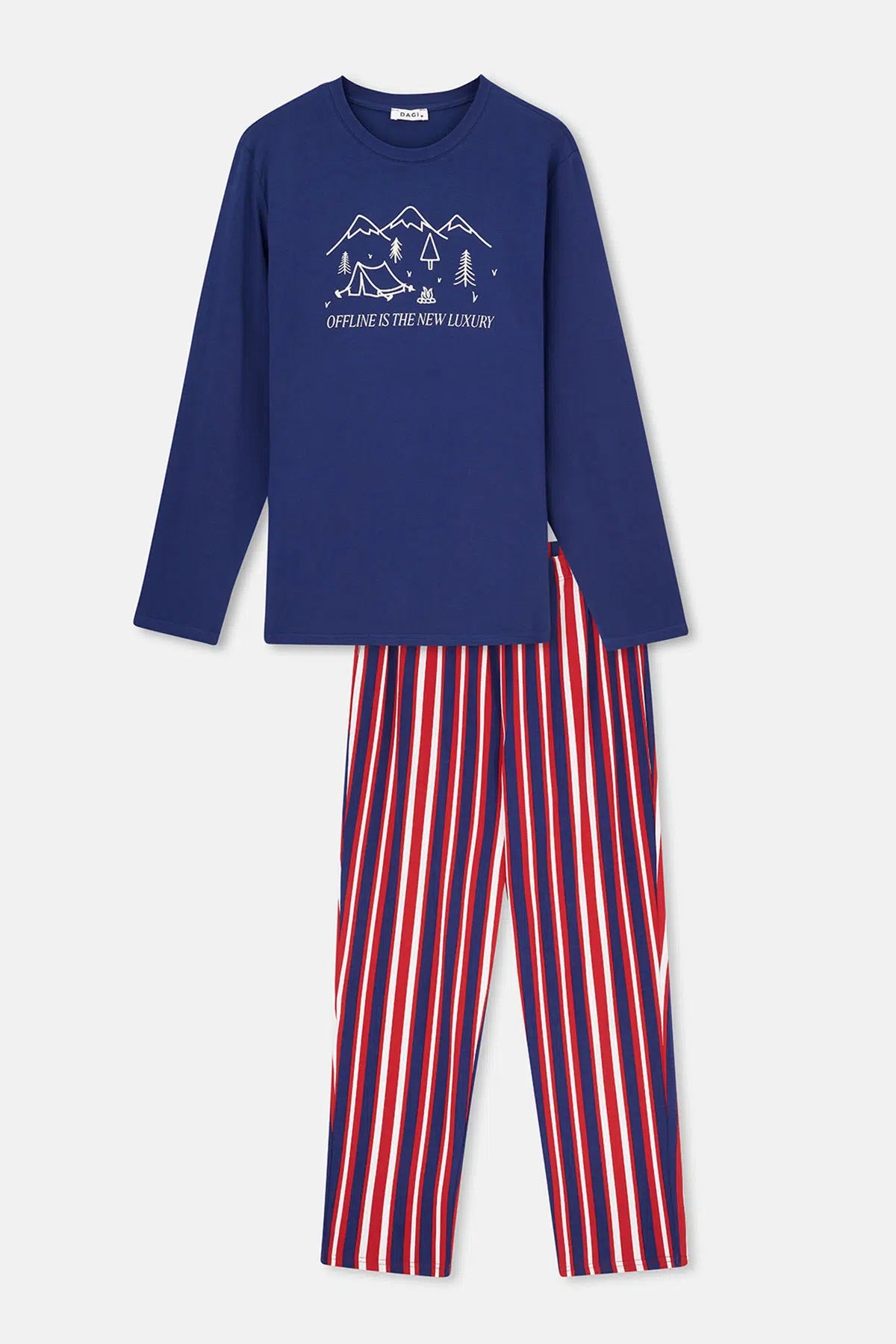 Lacivert Erkek Uzun Kollu Pijama Tk.