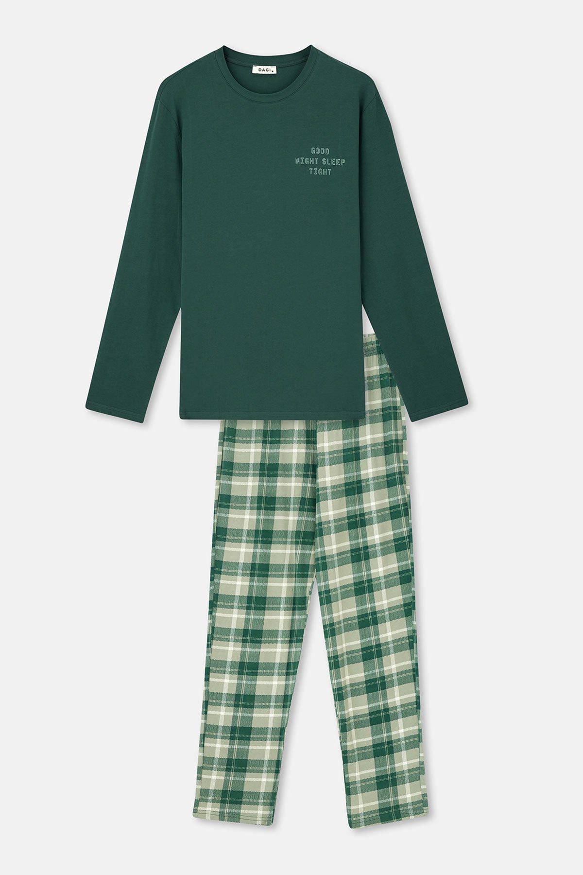 Yeşil Erkek Uzun Kollu Pijama Takımı