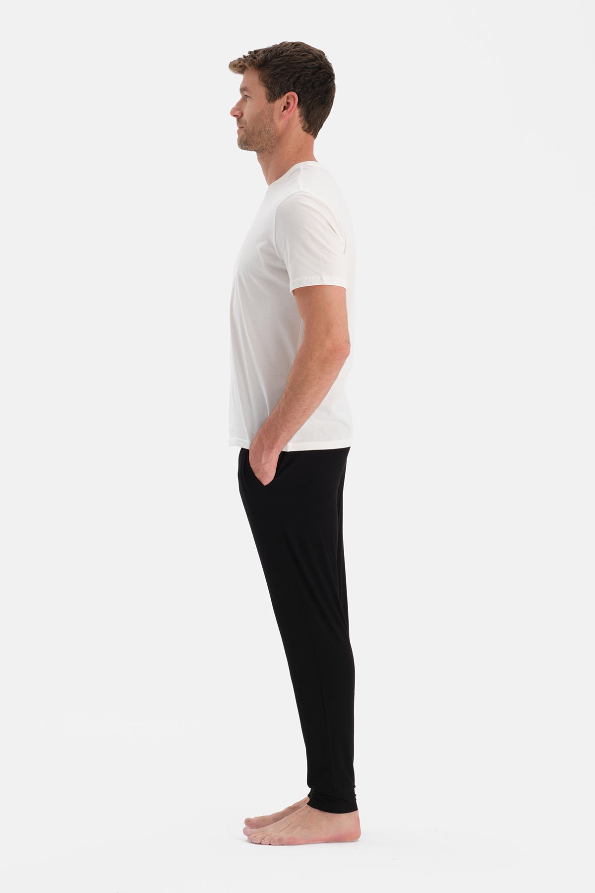 Siyah-Antrasit Melanj Jogger Paça İkili Örme Pantolon