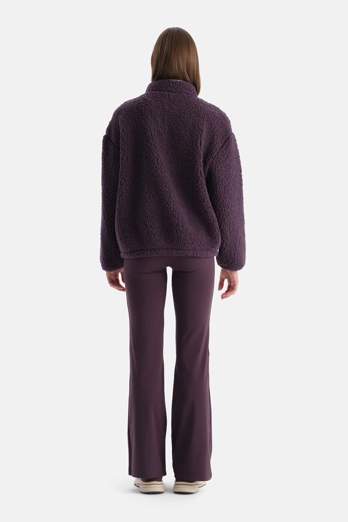 Mürdüm Kadın Yarım Fermuarlı Sweatshırt