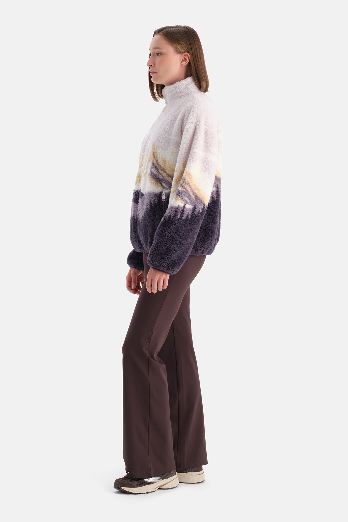 KADIN DAĞ BASKILI POLAR SWEATSHIRT