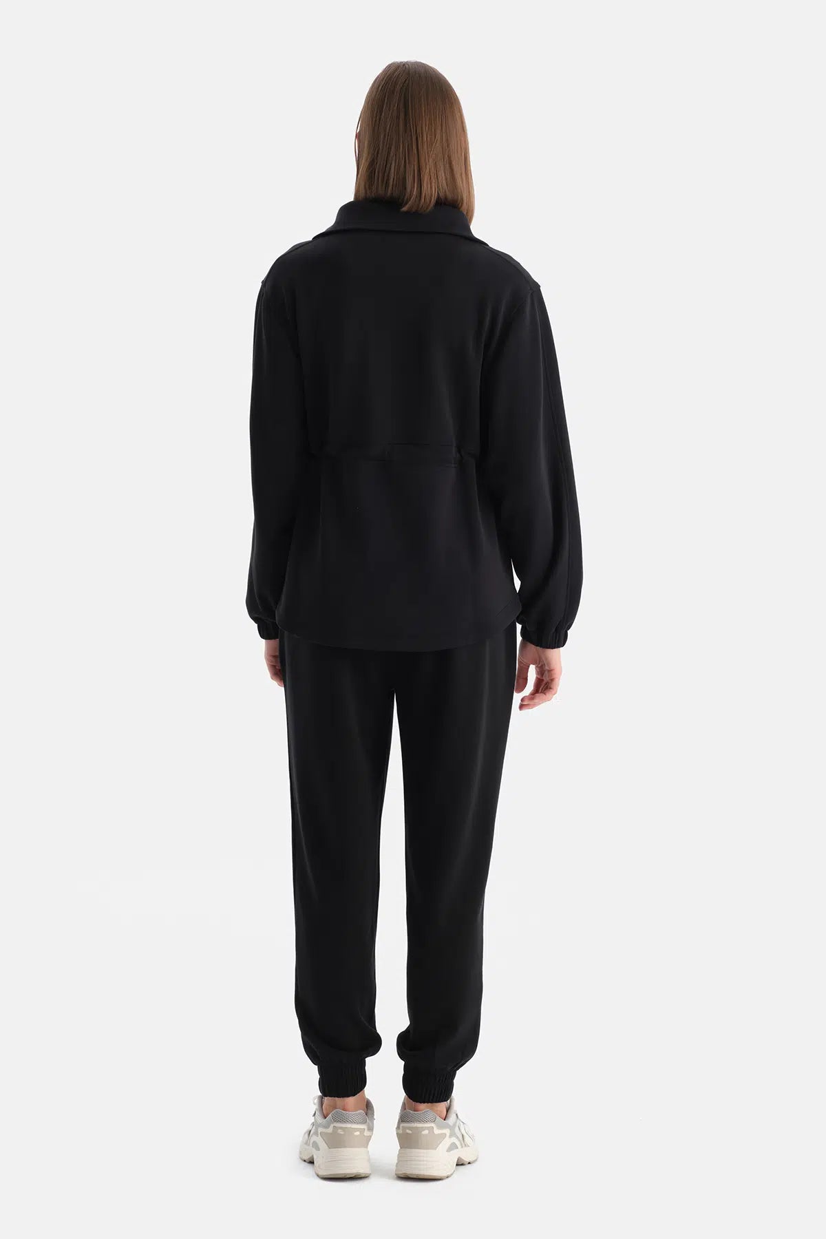 KADIN BEL BÜZGÜLÜ UZUN MODAL SWEATSHIRT
