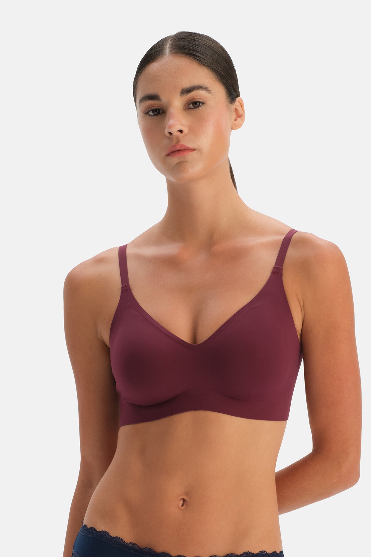 Mürdüm Balensiz Dikişsiz Sütyen