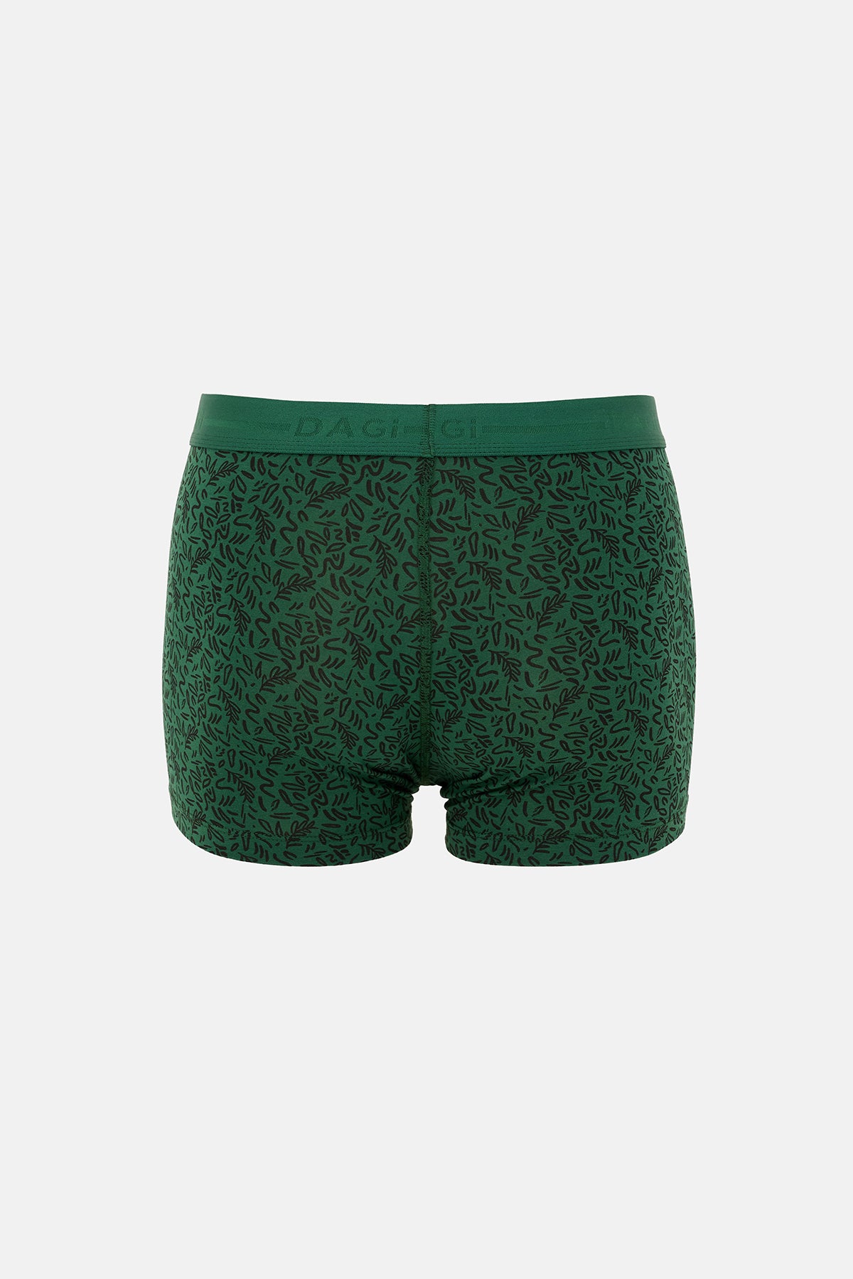 Koyu Yeşil 5210 2'li Desenli Pamuk Boxer