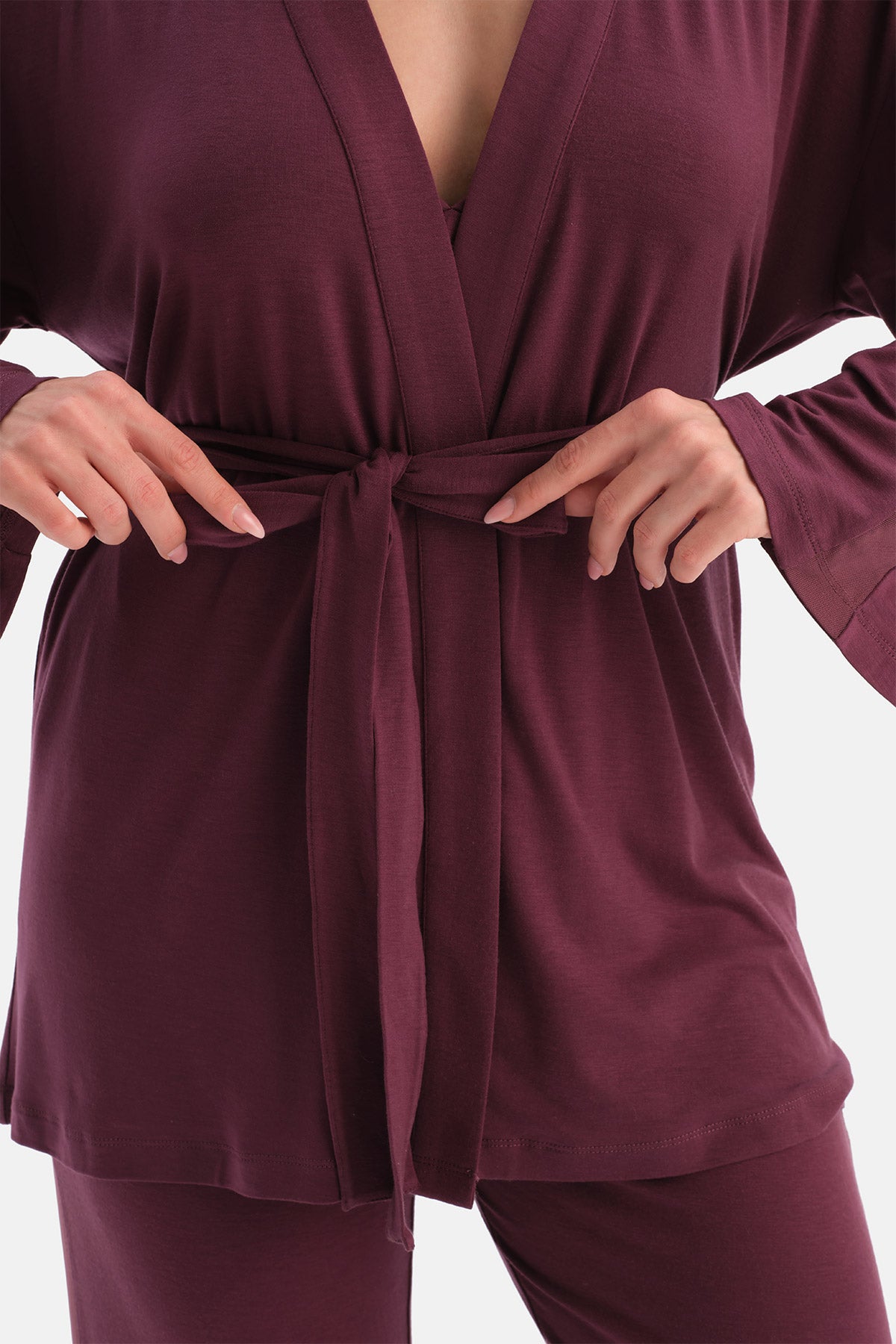 Bordo Dantel Detaylı Sütyen