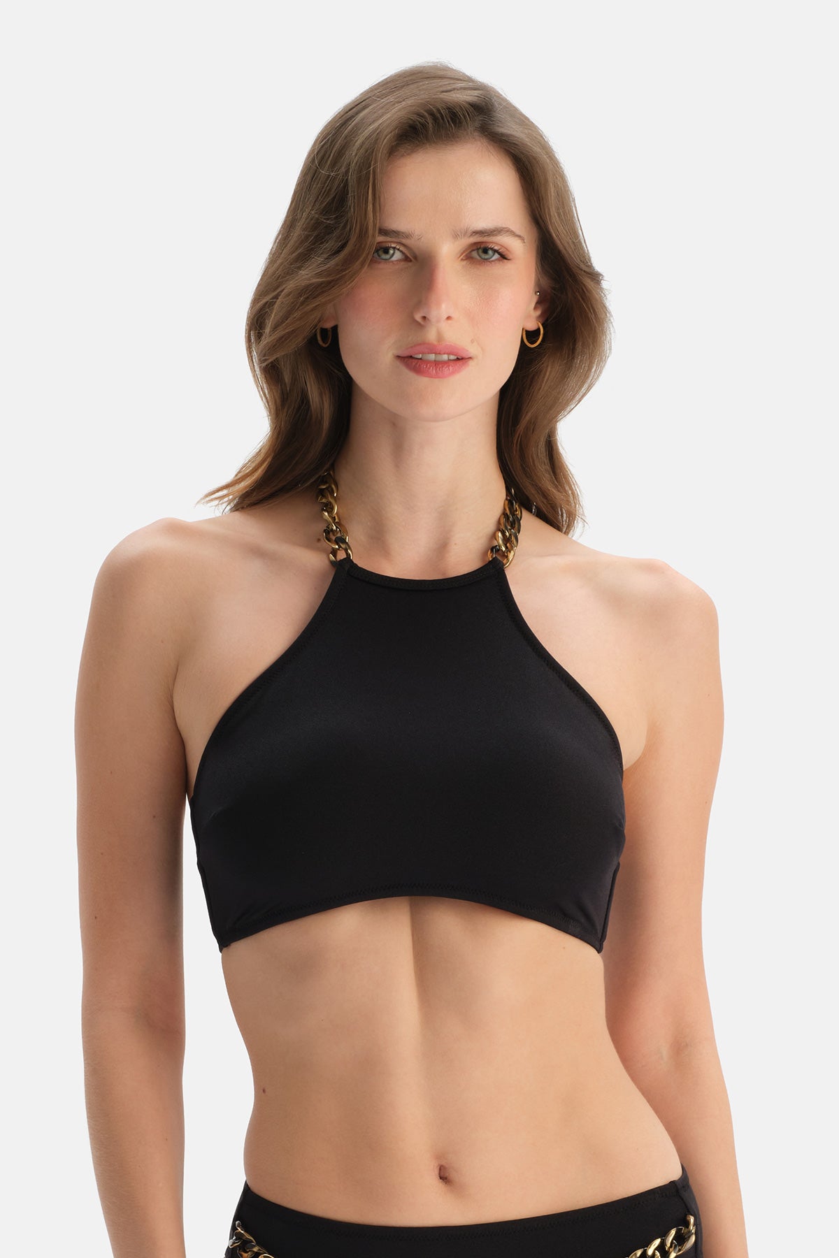 Siyah Halter Yaka Bikini Üst