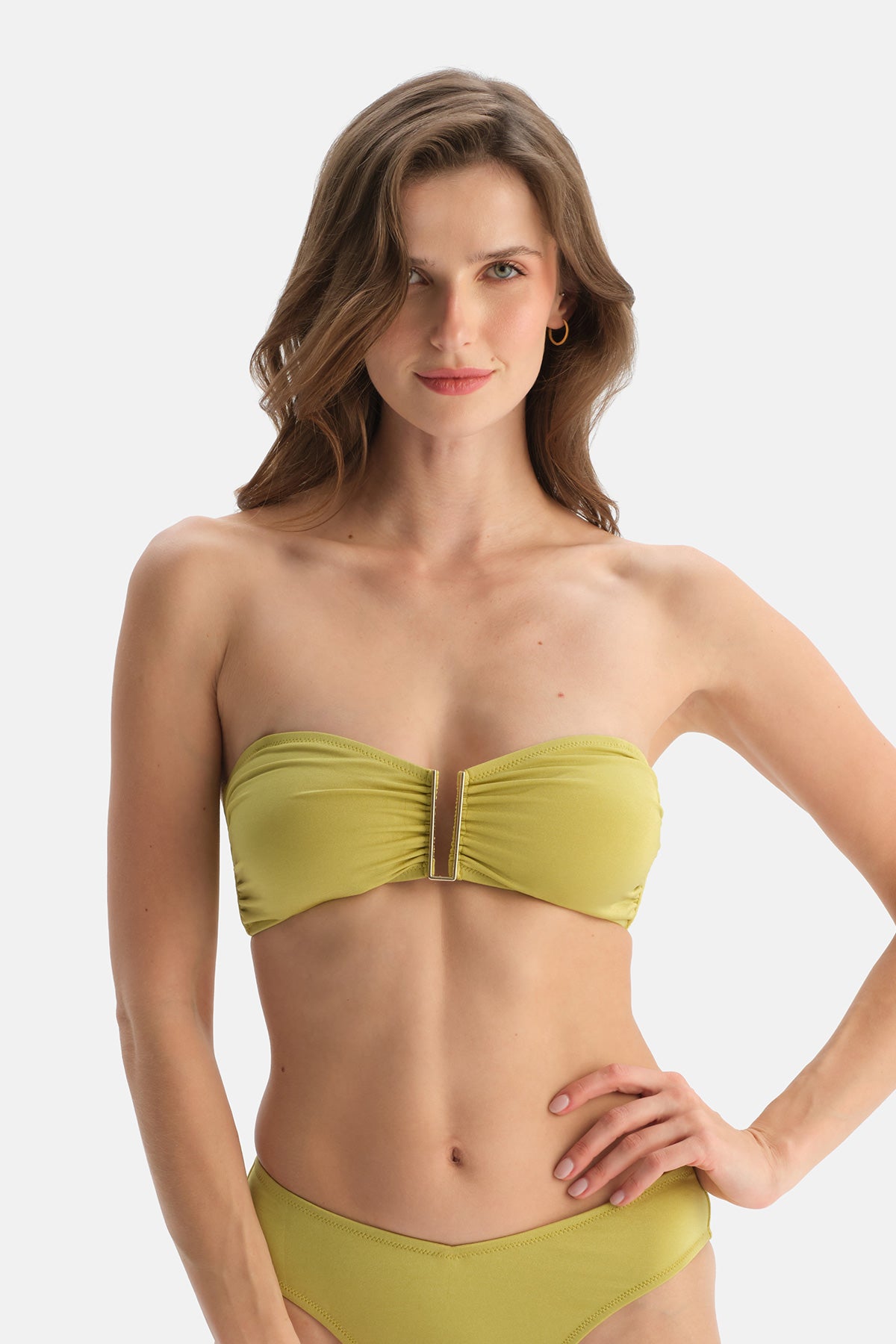 Fıstık Yeşili Straplez Bikini Üst