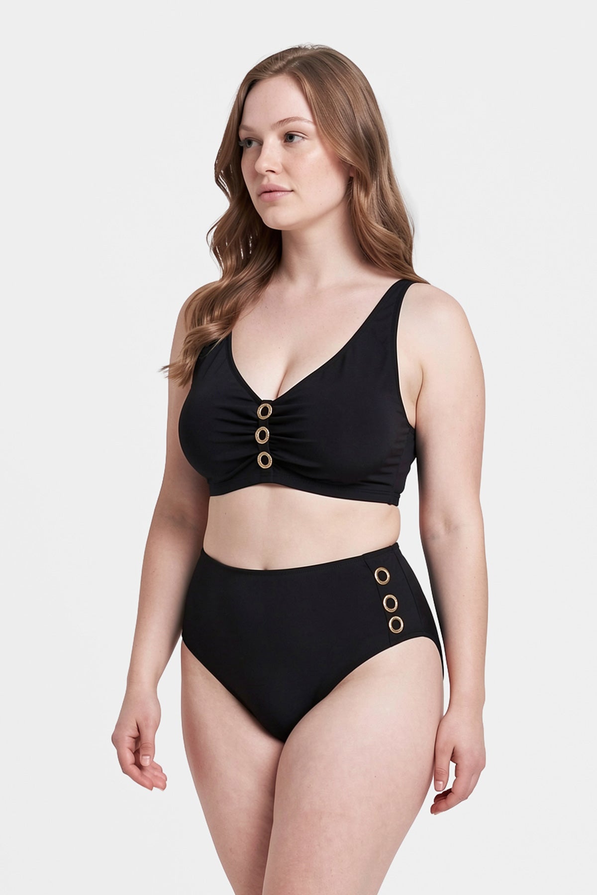 Siyah Korseli Toparlayıcı Bikini Üst
