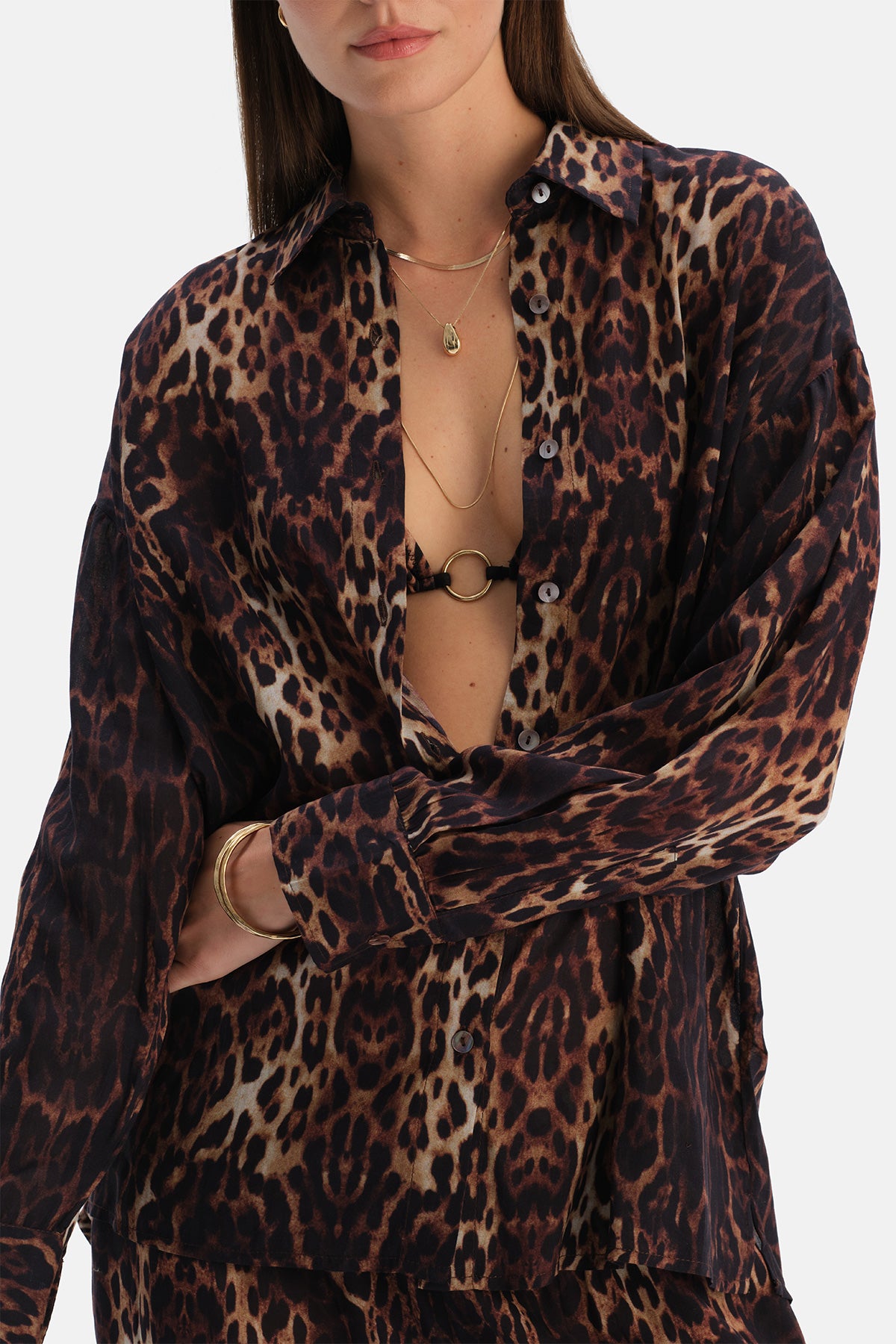 Multicolor Leoparlı Gömlek