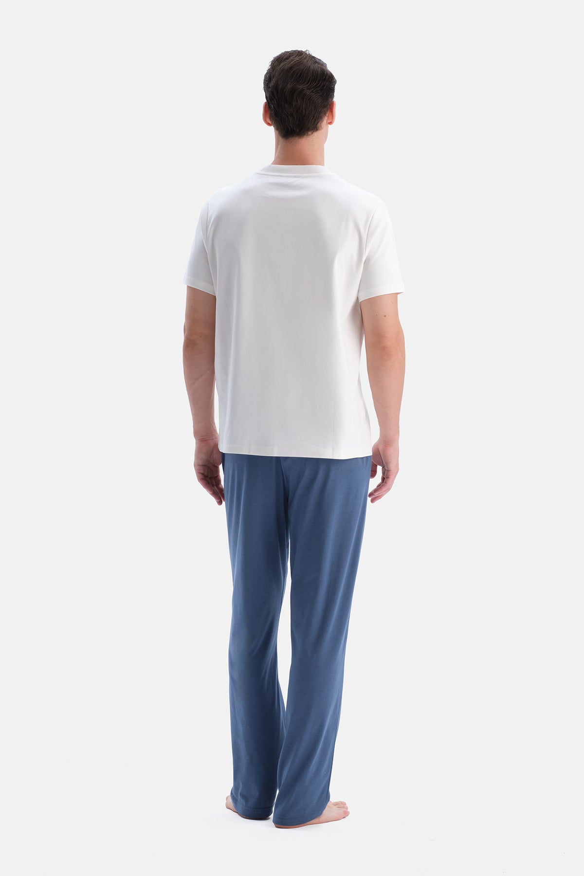Lacivert Pamuk Modal 2'Li Örme Pantolon Set