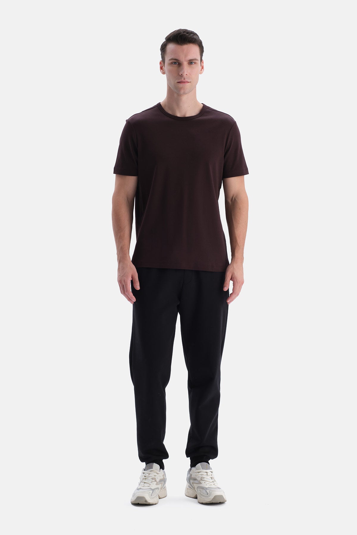 Siyah Interlok Jogger Pantolon