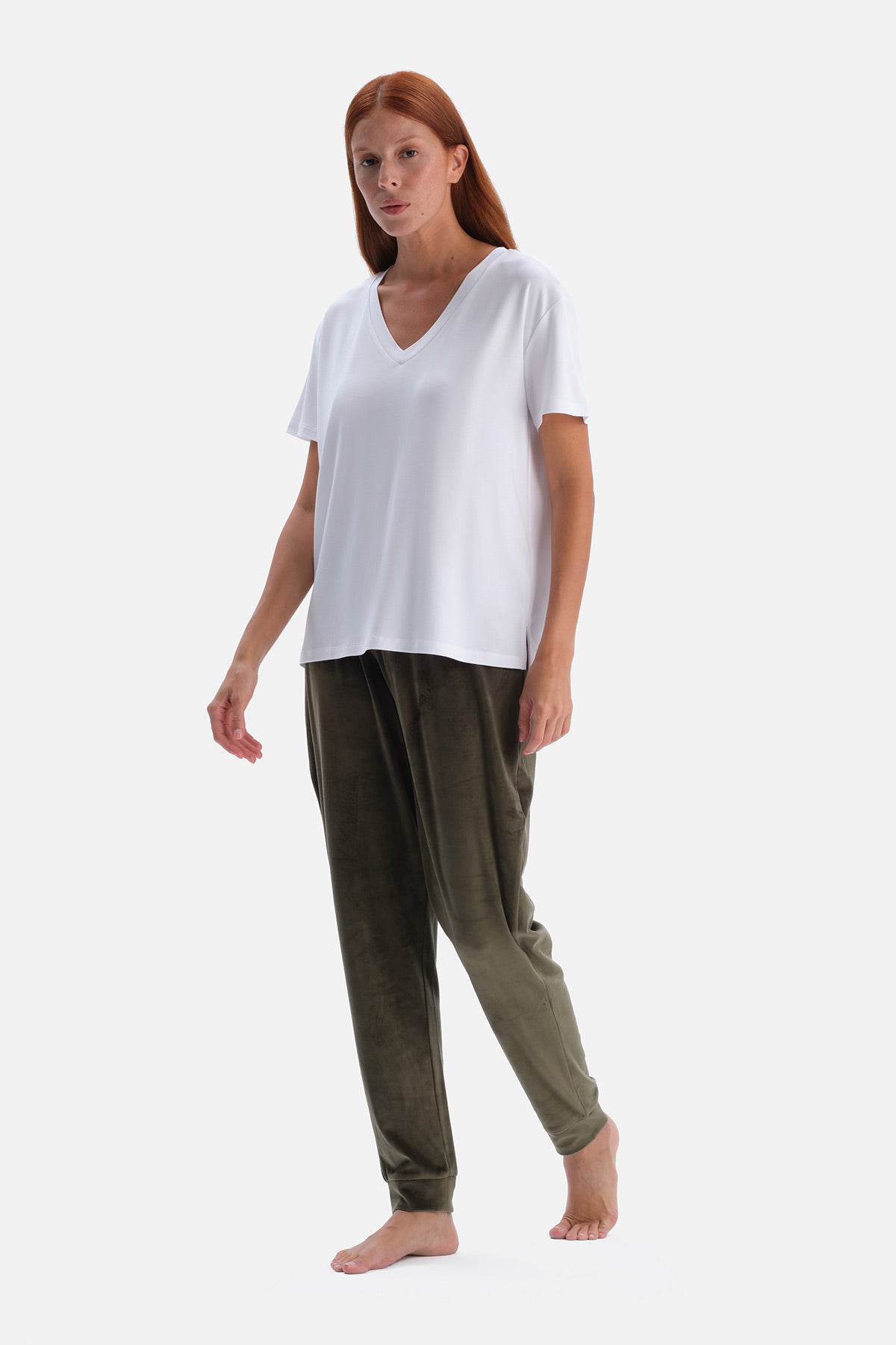 Haki-Siyah Jogger Paça Termal İkili Pantolon