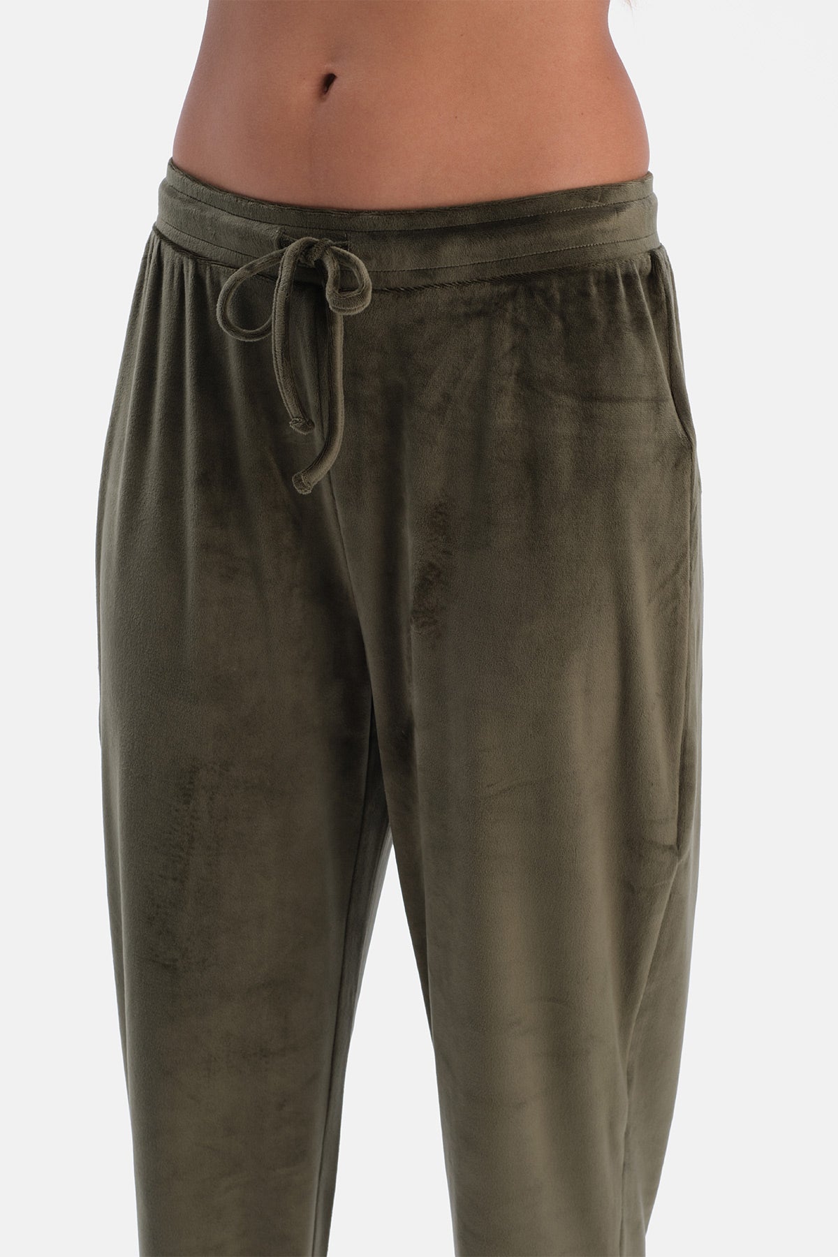 Haki-Siyah Jogger Paça Termal İkili Pantolon