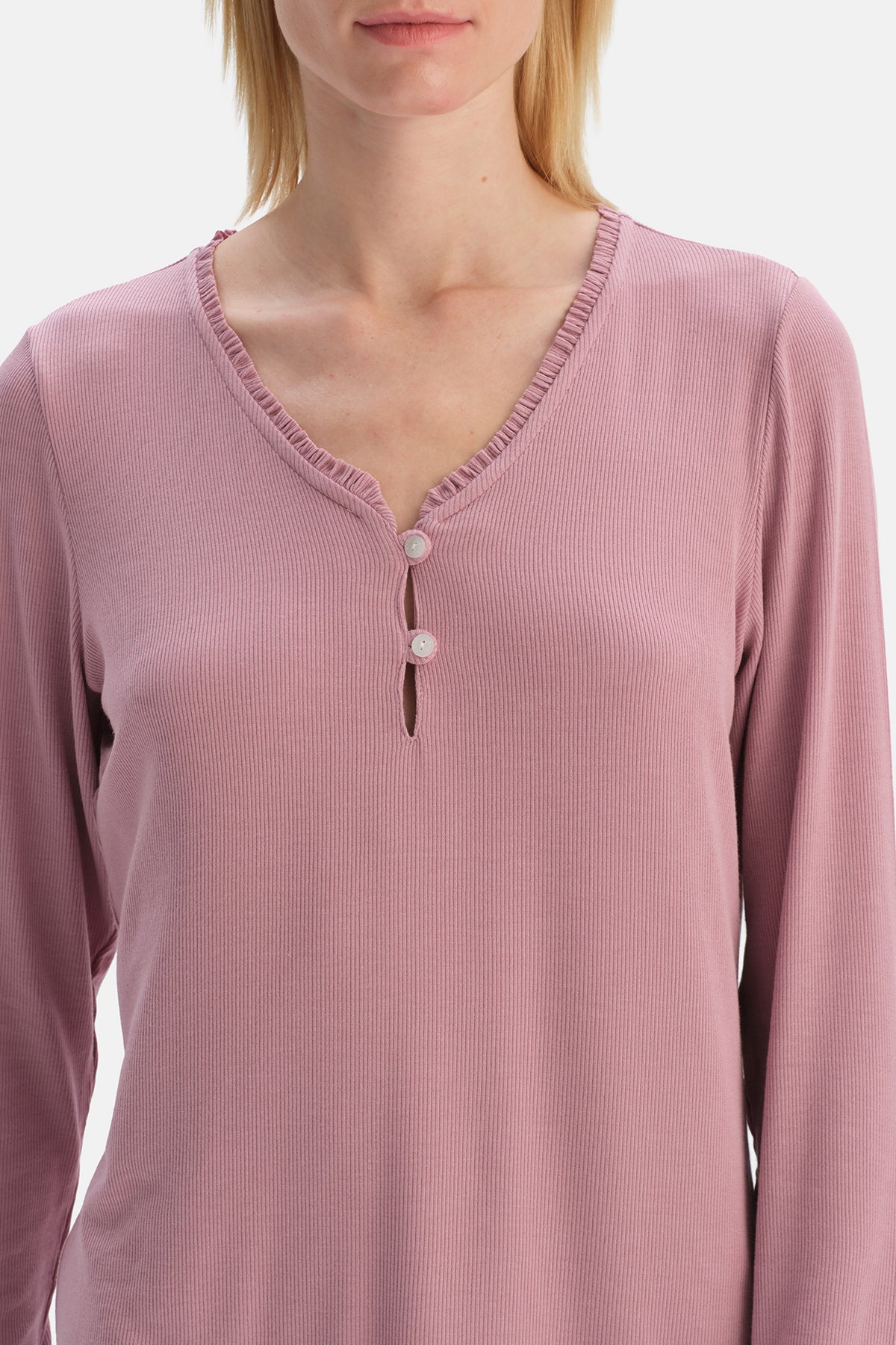 Pembe Viskon Kaşkorse Tişört Pantolon Takım