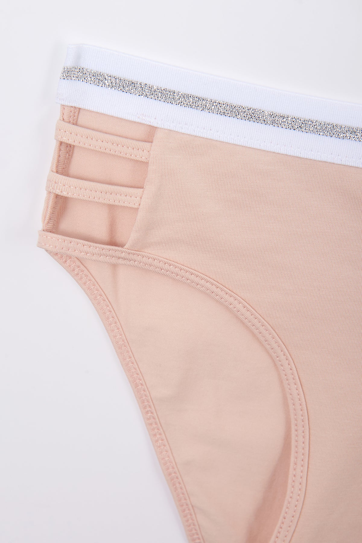 Pudra Pamuk Beli Bantlı Slip