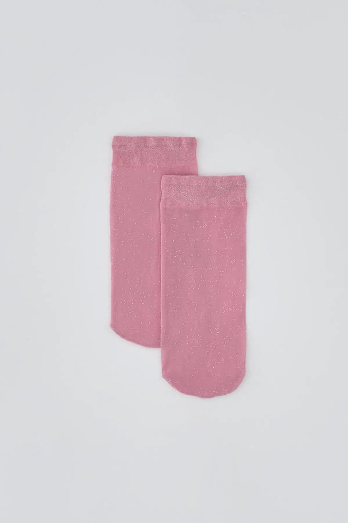 Pembe Simli Kadın Soket Çorap