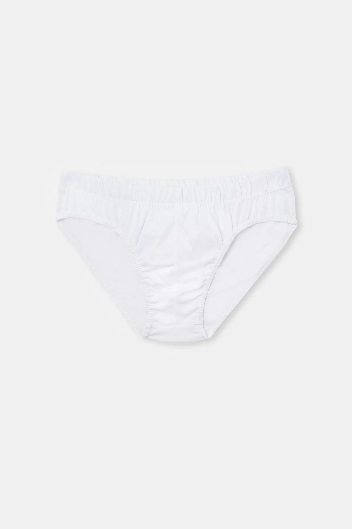 Beyaz Penye 2'li Pamuklu Slip Külot