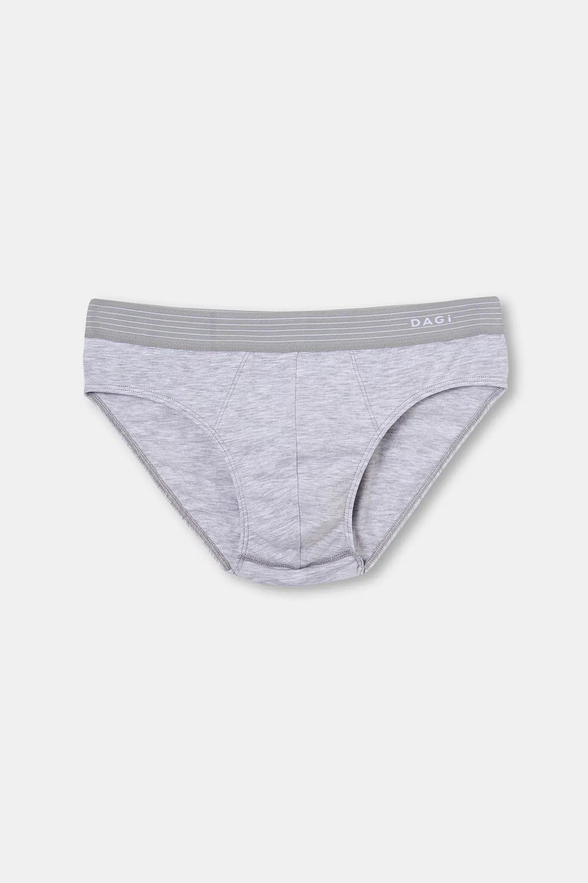 Gri Melanj Penye Compact Düz Erkek Slip Külot