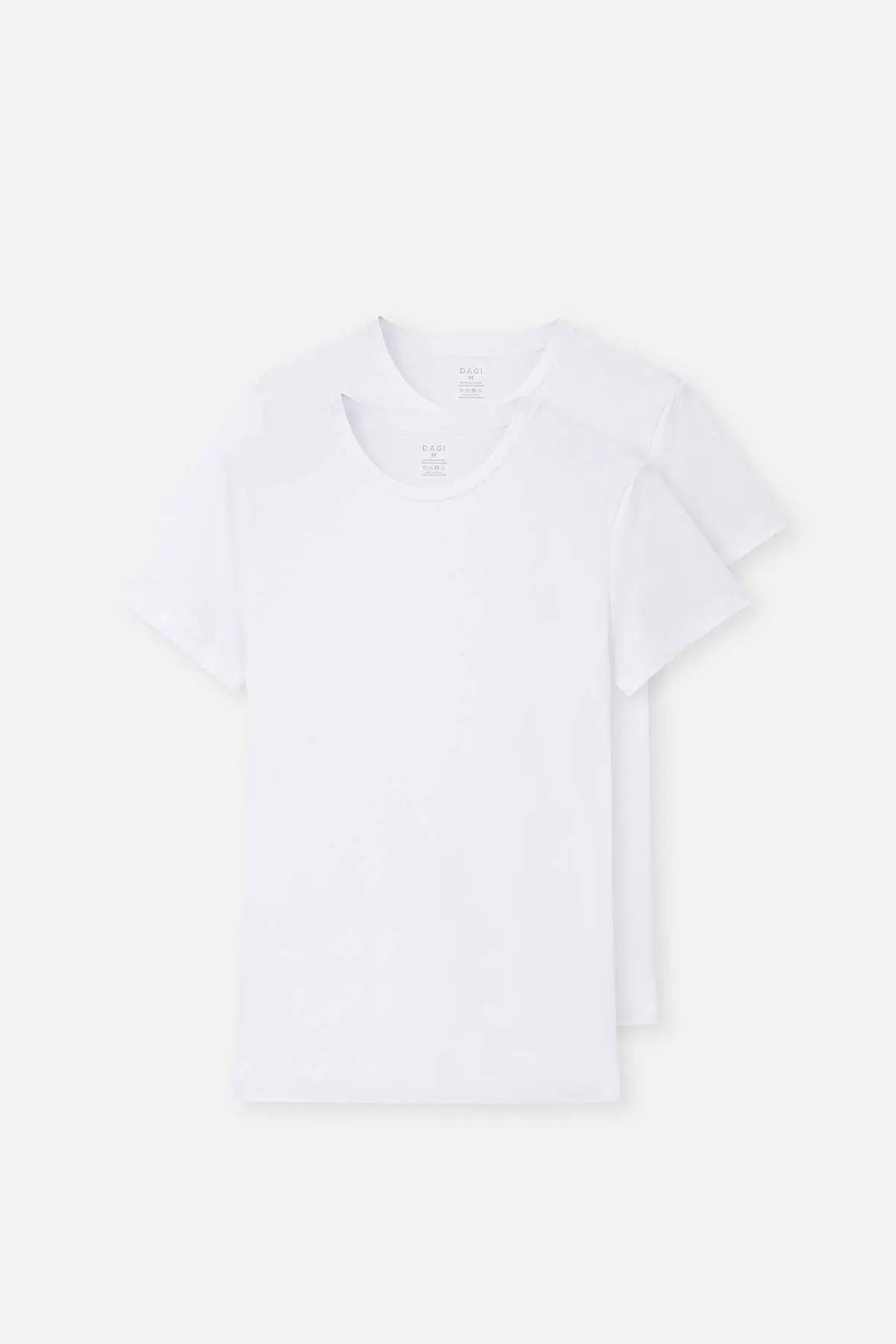 Beyaz Compact O Yaka 2'li T-Shirt
