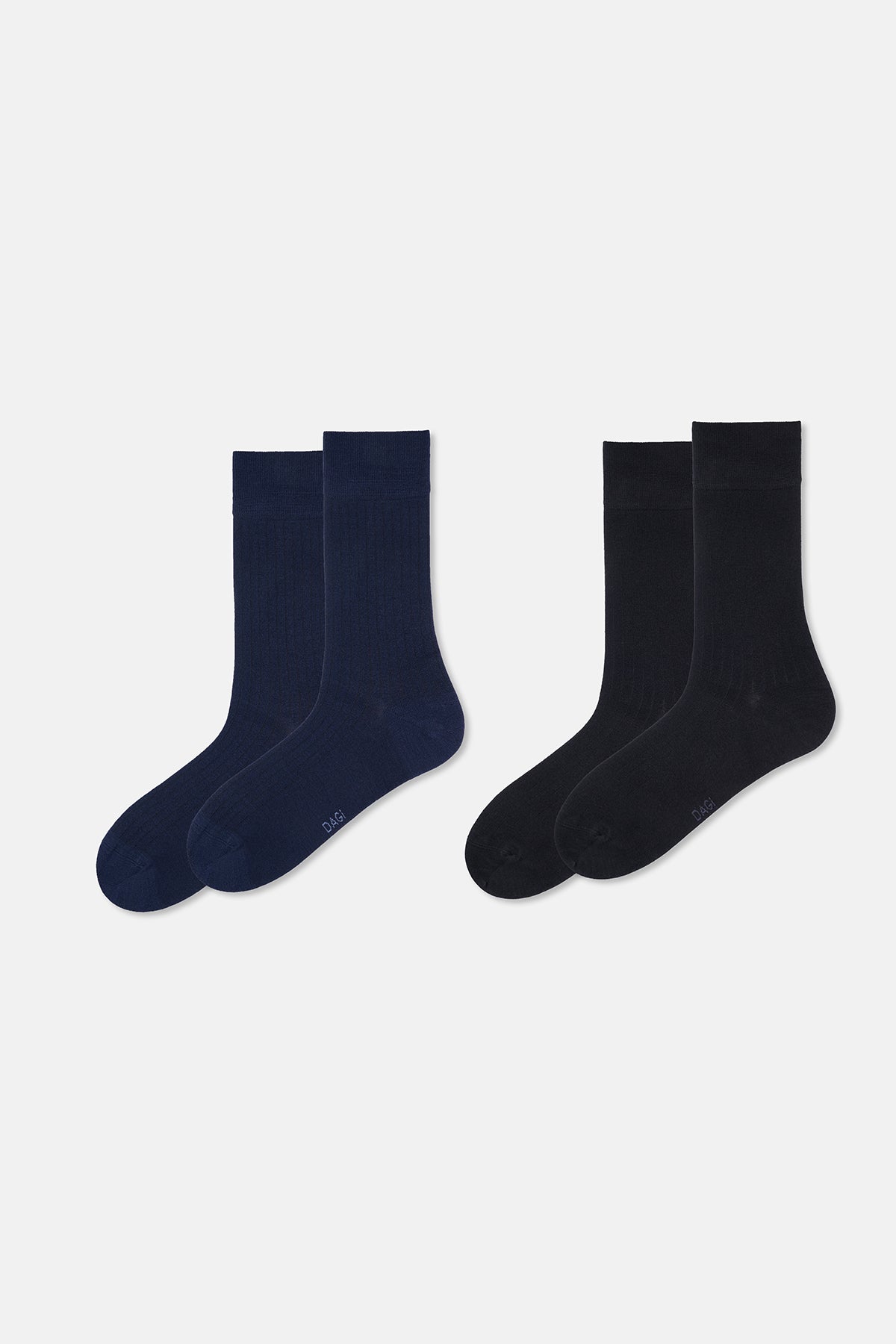 Lacivert-Siyah Erkek 2'li Çizgi Desen Bambu Çorap