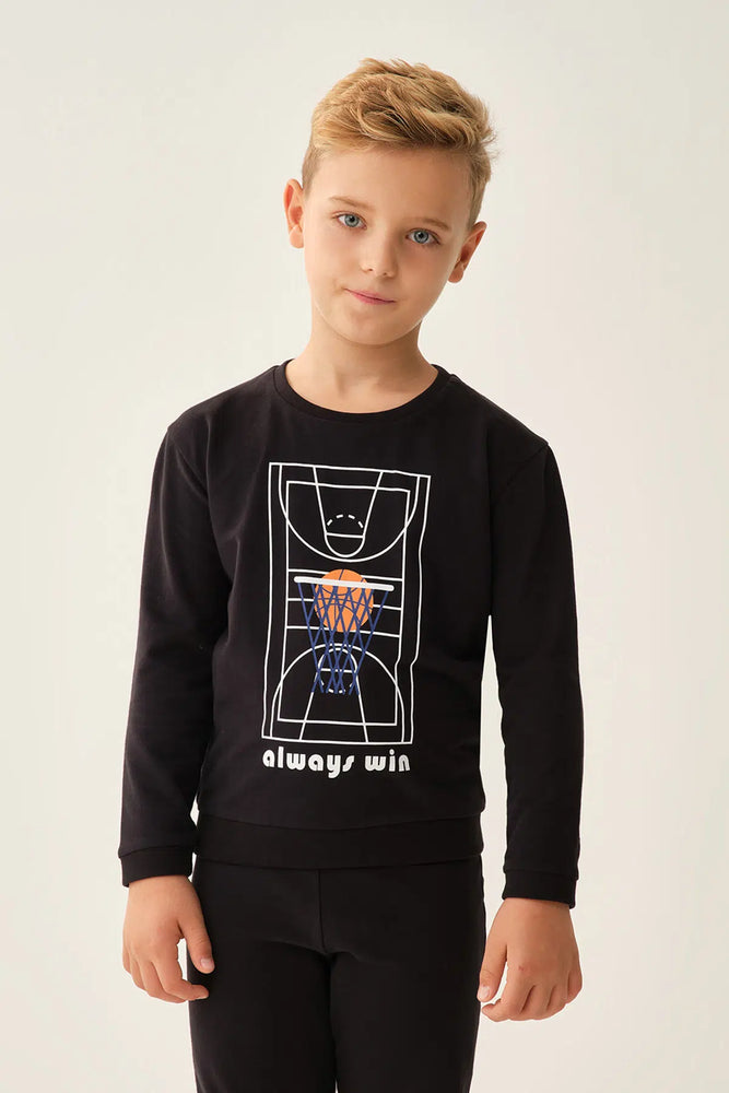 Siyah Erkek Çocuk Sweatshirt