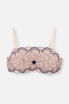 Pembe Balenli Dantelli Bralet Sütyen