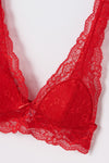 Kırmızı Balensiz Dantelli Bralet Sütyen