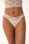 Pudra Dantel Detaylı Tanga
