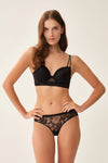 Siyah Dantelli Slip Külot