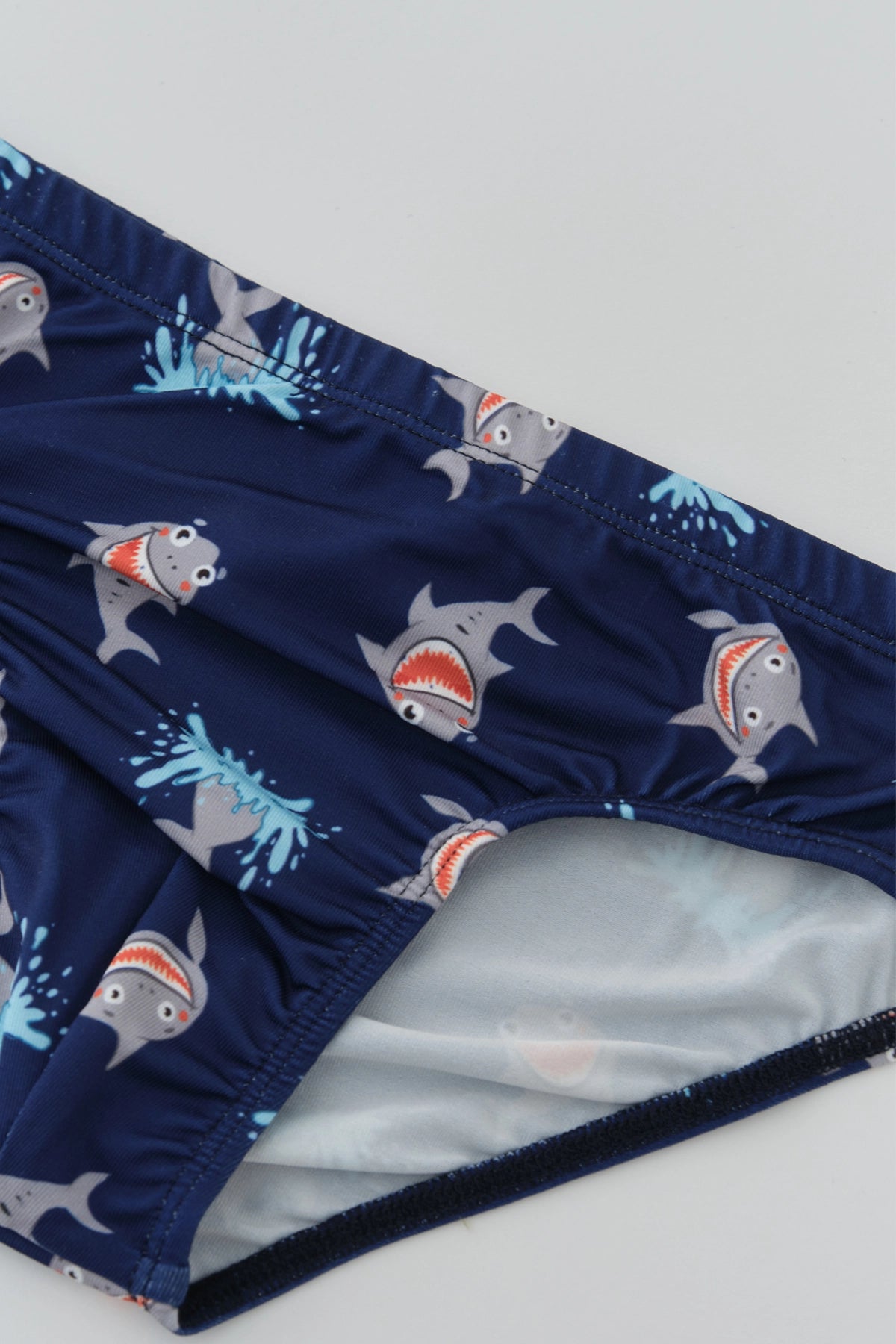 Indigo Erkek Çocuk Köpek Balığı Desenli Slip Mayo