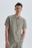 Haki Pamuklu Polo Yaka T-Shirt