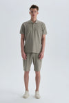 Haki Pamuklu Polo Yaka T-Shirt