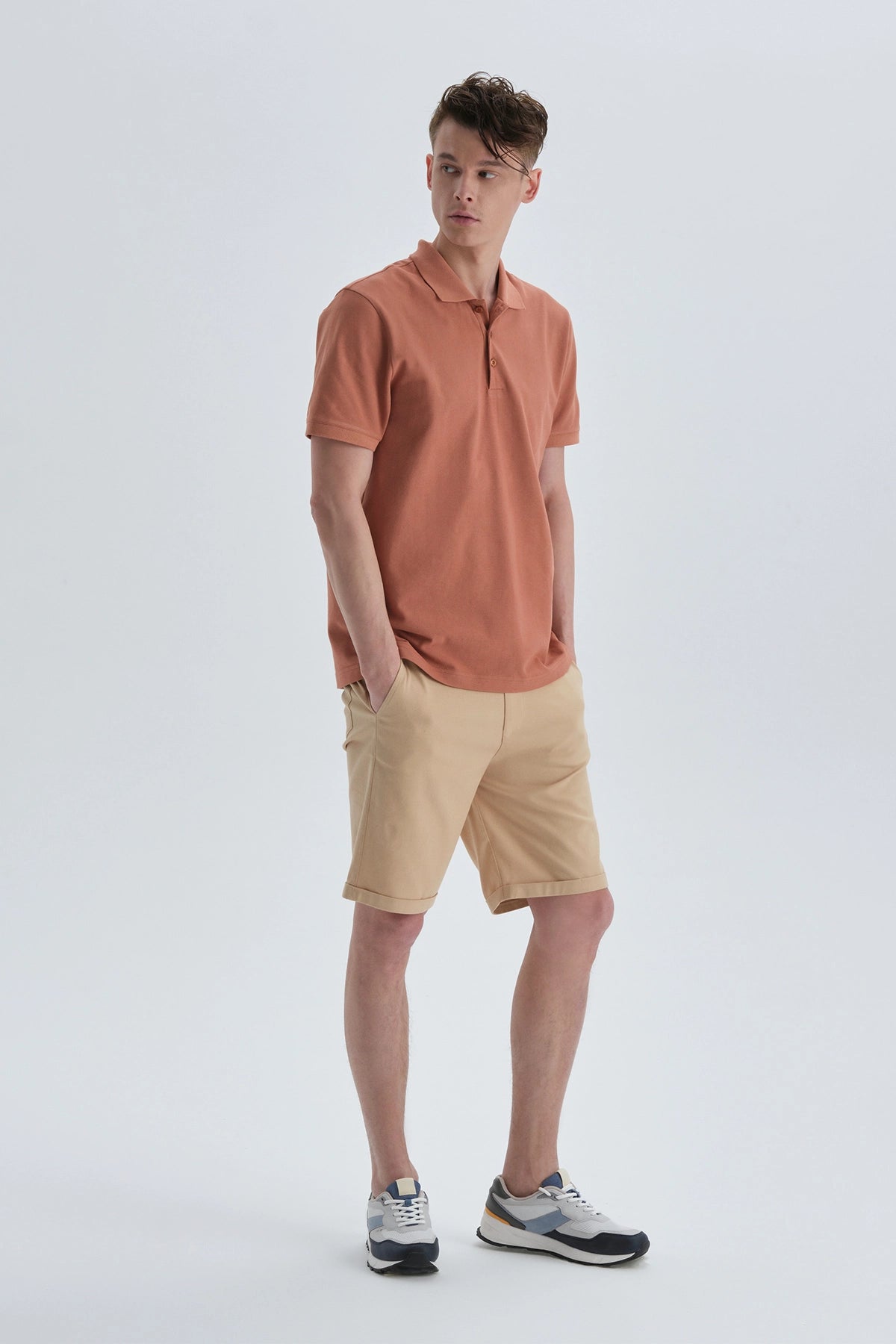 Kiremit Pamuklu Polo Yaka T-Shirt