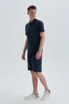 Lacivert Pamuklu Polo Yaka T-Shirt