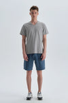 Gri Pamuk V Yaka T-Shirt