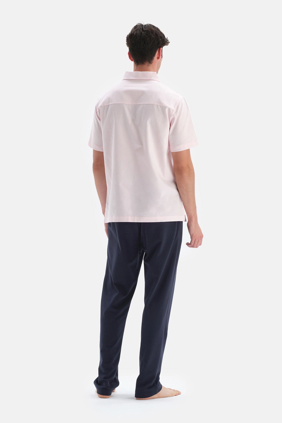 Pembe Pamuklu Polo Yaka T-Shirt