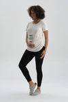 Beyaz Pamuklu Hamile T-Shirt
