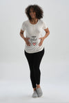 Beyaz Pamuklu Hamile T-Shirt
