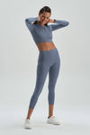 Mavi Dagi Active Uzun Kol Crop T-Shirt