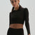 Siyah Dagi Active Uzun Kol Crop T-Shirt