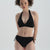 Siyah Toparlayıcı Üçgen Geniş Bikini Üst