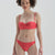 Kırmızı Straplez Kaplı Bikini Üst
