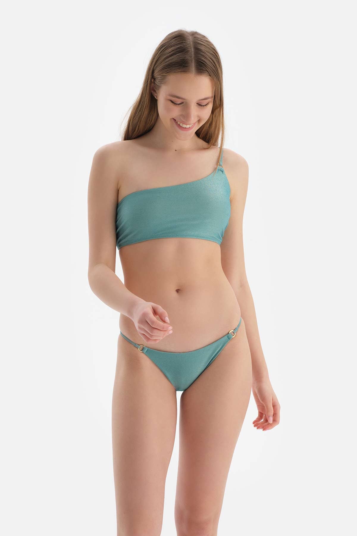 Mint Yeşili Tek Omuz Mint i Bikini Üstü