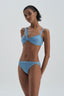 Mavi Straplez Bikini Üst