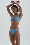 Mavi Straplez Bikini Üst