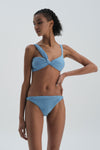 Mavi Straplez Bikini Üst
