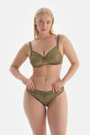 Yeşil Kaplı Toparlayıcı Korseli Bikini Üstü