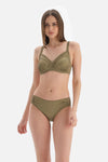 Yeşil Kaplı Toparlayıcı Korseli Bikini Üstü