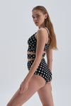 Siyah Beyaz Kaplı Bralet Bikini Üst